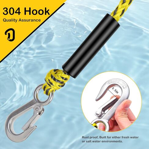 Boat Tow Harness for Tubing, 5000lbs Heavy Duty, 360° Swivel Pulley, Floating Design, 304 Stainless Steel Hooks (1.1in), 17ft & 24ft in Saudi Arabia