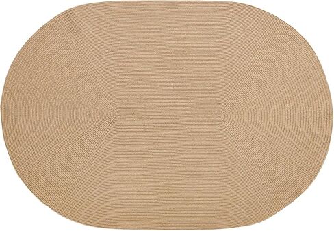 HUAHOO Jute Rug - Natural Hand Woven Jute Area Rug, 2' Round Rugs for Outdoor and Indoor, Farmhouse Rug for Dining Room Kitchen, Living Area, Under Table (Natural, 2ft Round) in Kuwait