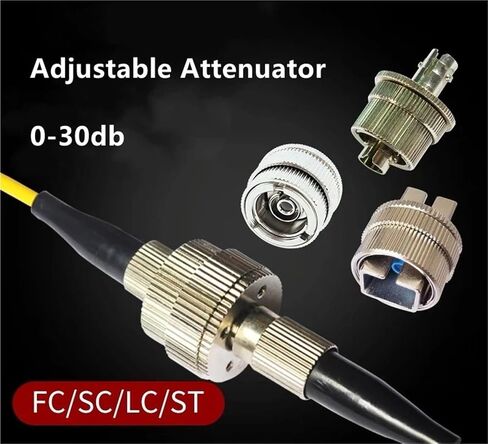 Adjustable Fiber attenuator 0~30db FCUPC FCA SCA SCUPC ST LC FM Female-Male ftth Variable SM attenuator Simplex 5pcs(0-30dB FC FM) in Kuwait