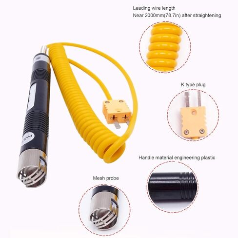 K -Type Type Handheld ThermoCouple Probe ، NR 81531B -50-500 ℃ نطاق قياس مستشعر Tempreture مستشعر مستقيم SHANK THERMOCOUPLE لقياس درجة الحرارة in Kuwait