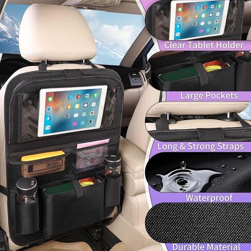 منظم المقعد الخلفي للسيارات، 2 قطعة من حصيرة تنظيم الأغراض بالمقعد الخلفي مع حامل طاولة للأطفال الصغار، إكسسوارات السفر in Kuwait