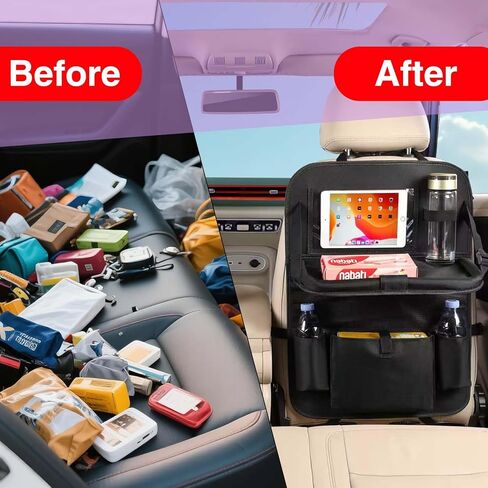 منظم المقعد الخلفي للسيارات، 2 قطعة من حصيرة تنظيم الأغراض بالمقعد الخلفي مع حامل طاولة للأطفال الصغار، إكسسوارات السفر in Kuwait