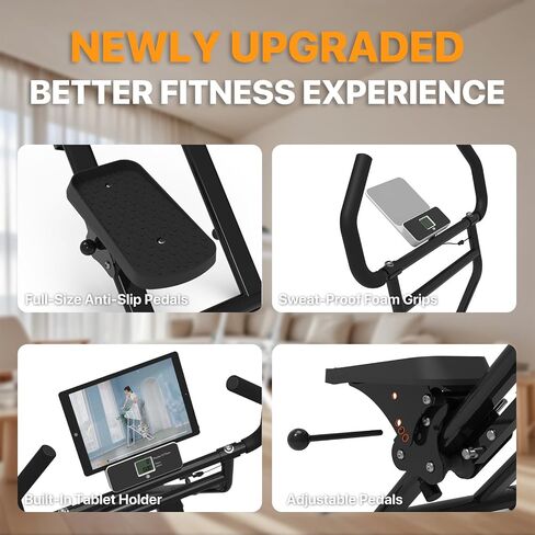 MACYO Stair Stepper for Home Workout - Full-Size Foot Pedals with Tablet Holder, Foldable Stepping Climbers, Easy Assembly, Compact Design for Cardio & Leg Training in Saudi Arabia
