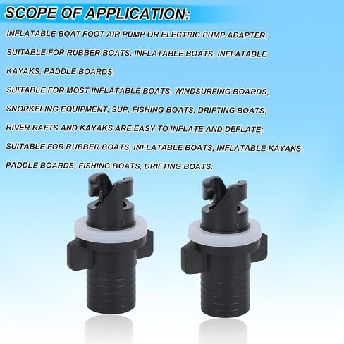 2pcs Inflatable Kayak Pump Adapter for Halkey-Roberts Valves, Paddle Board Pump Adapter Valve Nozzle Inflatable Boat Kayak Attachment in Saudi Arabia