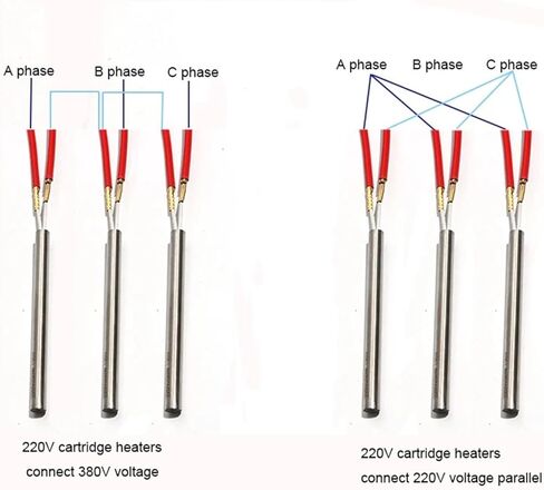 مقاومات الخرطوشة 12mmx190mm/195mm/200mm/210mm/220mm مقاومة أنبوب حرارة كهربائية أحادية الواحدة 570w/660w 5pcs (110 فولت ، 630 واط 12x210mm) in Saudi Arabia