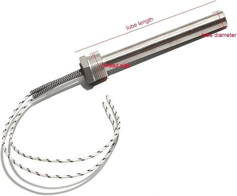 BIRAN 800-1500W DN20mm Thread Electric Heating Element 20mm x 250/300mm with nut(220V,DN20 20x250mm 1500W) in Saudi Arabia