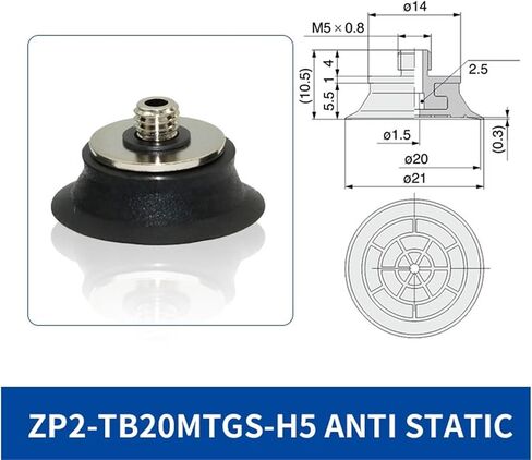 1Pcs ZP2-TB10/15/20/25/30MTGN/MTGS-B5/H5 Mini Vacuum Sucker Single Layer Black Anti-Static Flat Round Vacuum Suction Cup(ZP2-TB10MTGS-H5) in Saudi Arabia