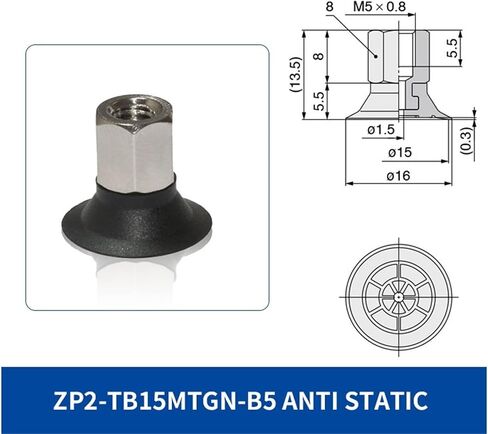 1Pcs ZP2-TB10/15/20/25/30MTGN/MTGS-B5/H5 Mini Vacuum Sucker Single Layer Black Anti-Static Flat Round Vacuum Suction Cup(ZP2-TB10MTGS-H5) in Saudi Arabia