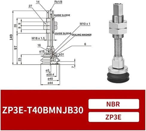1Pcs ZP3E-T32/40/50UMN/BMN Black NBR Pneumatic Industrial Round Heavy Duty Vacuum Suction Cup(ZP3E-T32BMNJB30) in Saudi Arabia