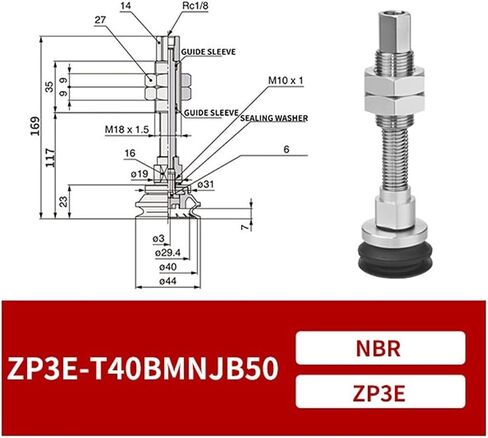 1Pcs ZP3E-T32/40/50UMN/BMN Black NBR Pneumatic Industrial Round Heavy Duty Vacuum Suction Cup(ZP3E-T32BMNJB30) in Saudi Arabia