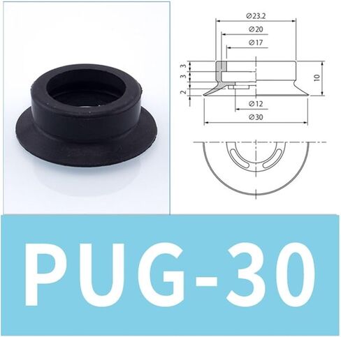 1Pcs PUG-30/40/50/60/80/100/120/150 PUGB-40/50/60/80/100/150 Black Flat 30 Degree Swinging Industrial Vacuum Suction Cup(PUGB-40) in Saudi Arabia