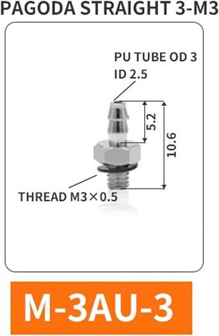 10pcs M-3AU-3 M-5AU-6 M-3HL-4 M-5HL-6 M-6HL-4 MINI BARBAR MINI COPPER IRON COPPOW CONBOW CONSTIONS PNEUMATIC MOONTIONS (M-3HL-4V) in Saudi Arabia
