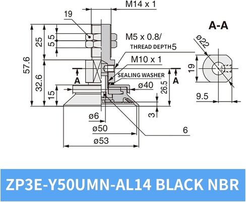 1PCS ZP3E-Y32/40/50/63/100/125UMS مسطح أبيض سيليكون كوب شفاف شفاف المصاصة (ZP3E-Y125UMS-AL16) in Saudi Arabia