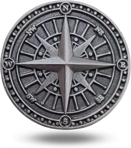 Full Metal Markers Nautical Compass Unique Magnetic Metal Golf Ball Marker Accessory with Hat Clip for Men and Women in Kuwait