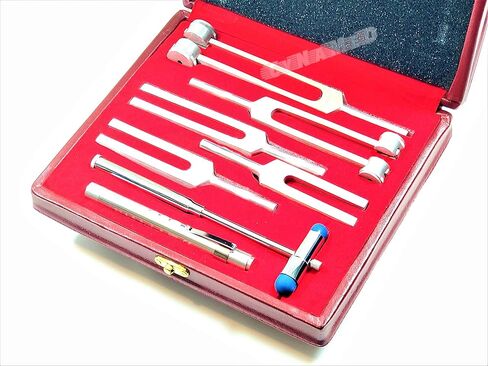 New Set of 6 Tuning Fork Set Medical Surgical Chiropractic Physical Diagnostic Instruments Plus Pen Light in a Beautiful Carrying CASE in Saudi Arabia