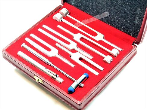 New Set of 6 Tuning Fork Set Medical Surgical Chiropractic Physical Diagnostic Instruments Plus Pen Light in a Beautiful Carrying CASE in Saudi Arabia