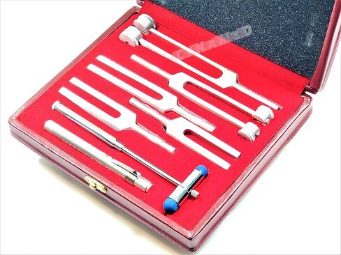 New Set of 6 Tuning Fork Set Medical Surgical Chiropractic Physical Diagnostic Instruments Plus Pen Light in a Beautiful Carrying CASE in Saudi Arabia