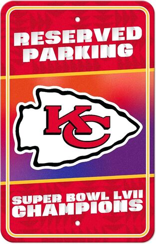 FANMATS 38396 Kansas City Chiefs Super Bowl LVII Parking Sign Décor 18in. X 11.5in. Lightweight in Saudi Arabia