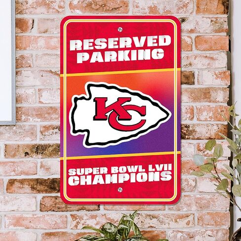 FANMATS 38396 Kansas City Chiefs Super Bowl LVII Parking Sign Décor 18in. X 11.5in. Lightweight in Saudi Arabia