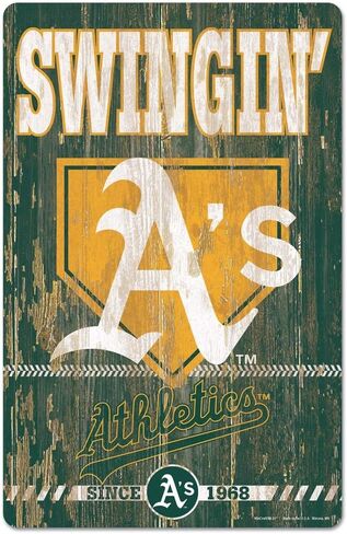 MLB Oakland Athletics 11-By-17-Inch Killen Print Wood Sign in Saudi Arabia
