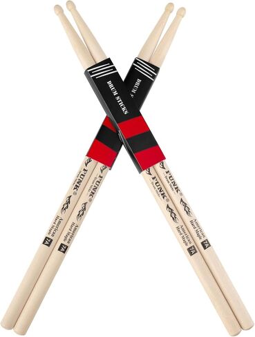 Drum Sticks 7A Drumsticks American Hard Maple Wood Tip Stick مثالية لالتقاط الطبول من جميع المستويات ، وتستخدم للطبول والإيقاع والممارسة (Hard Maple 7A-1P) in Kuwait