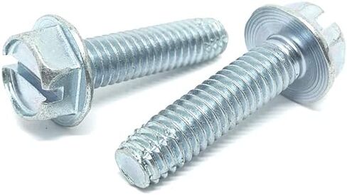 (200 Pieces) #10-24x1-1/2" Slotted Hex Washer Head Type F Thread Cutting Bolts Screws UNC Coarse Full Threads Zinc Clear in Saudi Arabia
