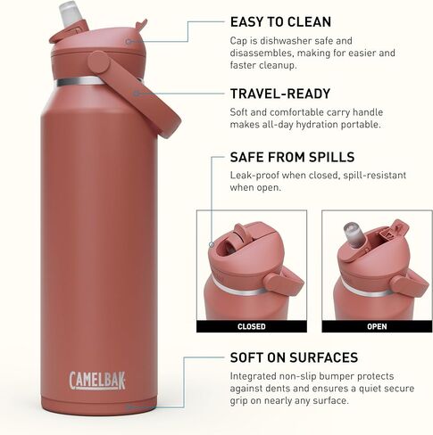 Camelbak Thrive Flip Straw معزولة الحجر الزجاجة الماء الفولاذ المقاوم للصدأ ، 25 أوقية in Saudi Arabia
