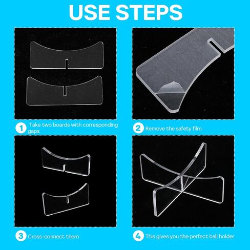 6 PCS كرة السلة Stand Acrylic Basketball حامل كرة القدم Stand Wrayer Football Holder عرض كرة السلة معرض كرة القدم حامل كرة تخزين الكرة لكرة القدم لعبة الركبي كرة القدم in Saudi Arabia