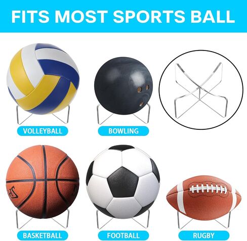 6 PCS كرة السلة Stand Acrylic Basketball حامل كرة القدم Stand Wrayer Football Holder عرض كرة السلة معرض كرة القدم حامل كرة تخزين الكرة لكرة القدم لعبة الركبي كرة القدم in Saudi Arabia