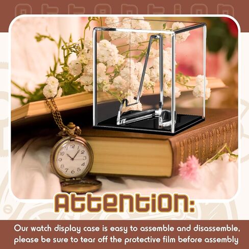 Marsui 2 Pcs Pocket Watch Display Case Acrylic Display Stand Cube Holder 3.54 x 2.76 x 2.76 Inches Protected Cover Clear Box Protected Cabinet Rack Protection Storage Cover Collections in Saudi Arabia