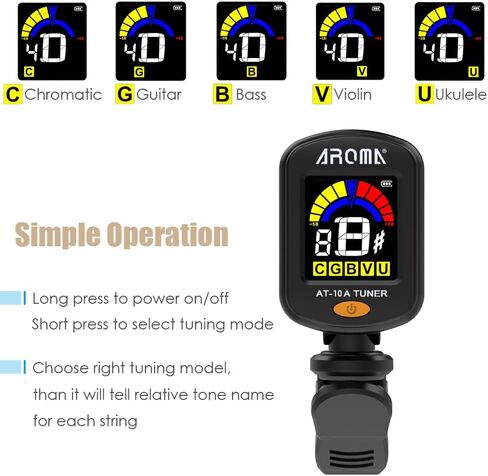 Guitar Tuner Clip On Rechargeable Full Color Display Tuner Guitar Capo with Rosewood Finish Capo 5 PCS Celluloid Picks for Acoustic Electric Guitar Chromatic in Saudi Arabia