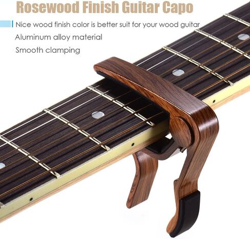 Guitar Tuner Clip On Rechargeable Full Color Display Tuner Guitar Capo with Rosewood Finish Capo 5 PCS Celluloid Picks for Acoustic Electric Guitar Chromatic in Saudi Arabia
