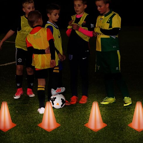 Lexidea LED Light Up Sports Cones (6 Pack) مع التحكم عن بُعد ، ومعدات التدريب الإبداعية لكرة القدم لحفر الرؤية وحفر الرشاقة في الليل ، ومخاريط توهج مع 13 لونًا (مجموعة التحكم في الضوء A) in Saudi Arabia