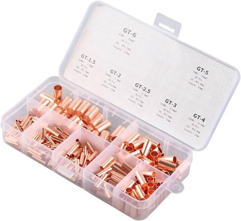 250 قطعة طقم موصل أنبوب النحاس مع 7 أحجام تجهيزات اقتران مستقيمة لاتصالات الأسلاك المستقرة في DIY والتطبيقات المهنية in Saudi Arabia