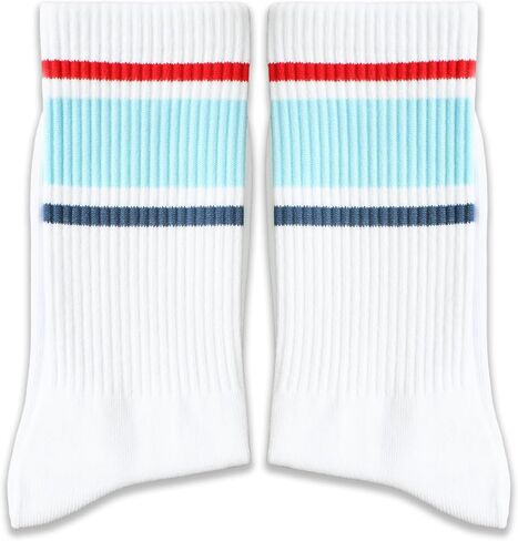 Striped Retro Socks in White/Rainbow, Vintage Socks for Adult, Teens, Men&Women. (232) in Kuwait