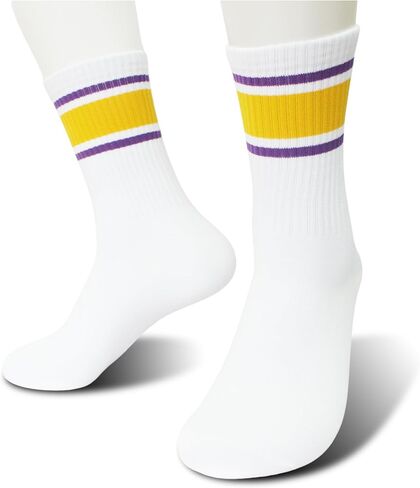 Striped Retro Socks in White/Rainbow, Vintage Socks for Adult, Teens, Men&Women. (232) in Kuwait
