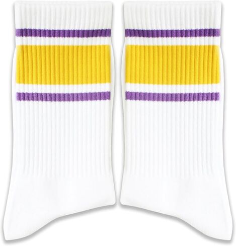 Striped Retro Socks in White/Rainbow, Vintage Socks for Adult, Teens, Men&Women. (232) in Kuwait