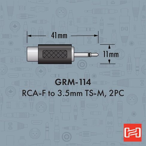 Hosa GRA-259 RCA to RCA Right Angle Adaptors, 2 Pieces in Kuwait