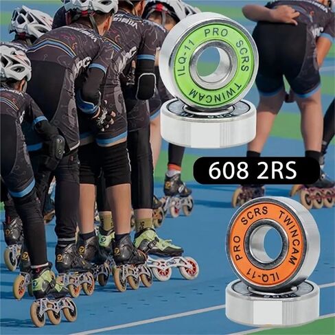 8pcs برتقالي مختوم 608RS ILQ-11 8x22x7mm تحمل ABEC-9 محامل احتكاك أقل احتكاكًا للزلاجات المتزلج على لوح التزلج in Saudi Arabia