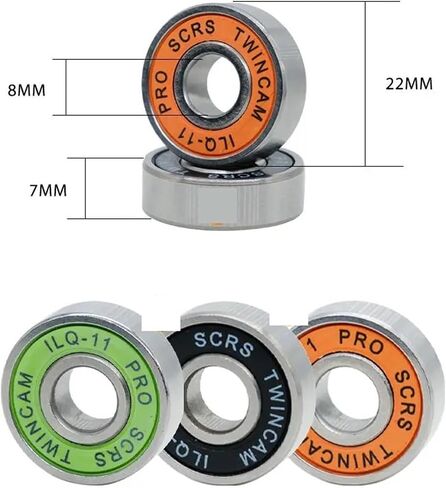 8pcs برتقالي مختوم 608RS ILQ-11 8x22x7mm تحمل ABEC-9 محامل احتكاك أقل احتكاكًا للزلاجات المتزلج على لوح التزلج in Saudi Arabia