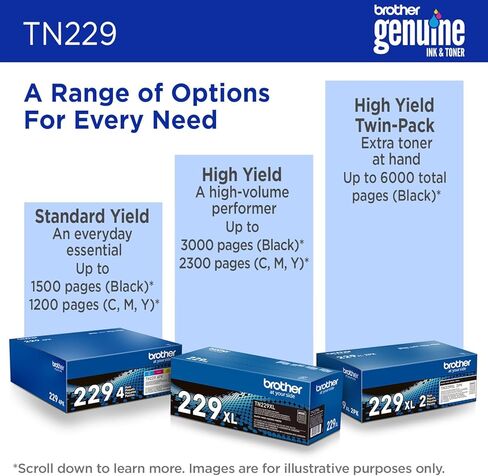 خرطوشة حبر طابعة براذر الأصلية TN229XLBK باللون الأسود عالية الإنتاجية - طباعة ما يصل إلى 3000 صفحة (1) in Kuwait