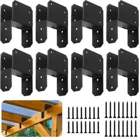 8 PCS CAPS TIE BRACKETS لـ 2x4 POST (فعلي 1.5 "x3.5") ، دعم موصل مرساة ما بعد الكربون. in Kuwait