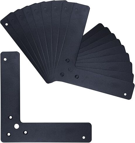 10pcs Black L Flat Shape Braces Corner Bracket, 150x150 mm Decorative Corner Brackets Mending Plate, Cold Rolled Steel 90 Dgree Angle Bracket for Wood Furniture Fixing in Saudi Arabia