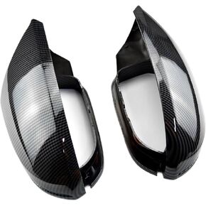 Carbon Pattern Car Rear View Door Wing Side Mirror Cover Caps Shell Case Compatible With A6 S6 RS6 C7 C7.5 2012-2018(Bright black) in Kuwait