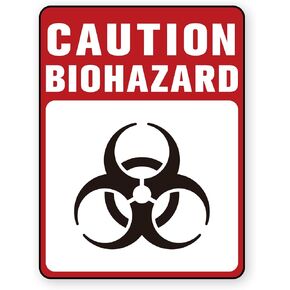 Biohazard Stickers Sign，Self-Adhesive Waterproof Durable Biohazard Warning Hazard Labels, Toxic Waste Sticker for Labs Hospitals and Industrial Use Universal Biohazard Symbol 5.1" x 3.9" in Saudi Arabia