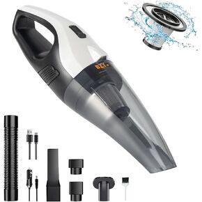 BZY Handheld Vacuum Cleaner Cordless Rechargeable 17500Pa Strong Suction Small Handheld Vacuum with LED Light Portable Car Vacuum Cleaner with Multi-Nozzles & Washable Filter 35Min for Car Home Pet in Saudi Arabia
