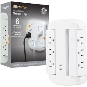 Ge-ultrapro 5 extender مع الوصول الجانبي ، واقي الصنبور الجدران مع 1 USB-A و 1 USBC ، 3-شرق ، تثبيت آمن ، أبيض ، 83503 in Kuwait