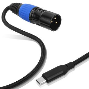 USB C to XLR Cable, 6.6ft USB Type C to XLR Male Output Stereo Cable Braided Nylon Converter Adapter for Amplifiers, Speakers, Mixers Console, and More (Blue, Black) in Saudi Arabia