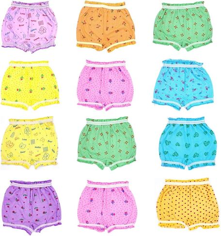 Baby Boys & Baby Girls ، Boys & Girls Pack of 12 Cotton Bloomer (الولايات المتحدة ، العمر ، 6 أشهر ، 12 شهرًا ، متعدد الألوان) in Kuwait