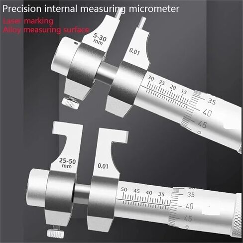 الفولاذ المقاوم للصدأ من النقطتين المكون من نقطتين ميكرومتر ميكرومتر القياس الداخلي 5-30/25-50-75-100MM0.01N حاكم القطر الداخلي (أصفر 1) in Kuwait